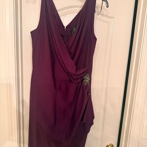 Alex Evenings Asymmetrical Plum Dress